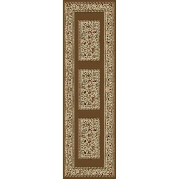 Concord Global Trading Area Rugs, 2 Ft. 7 In. X 4 Ft. 1 In. Ankara Floral Border - Brown 62383